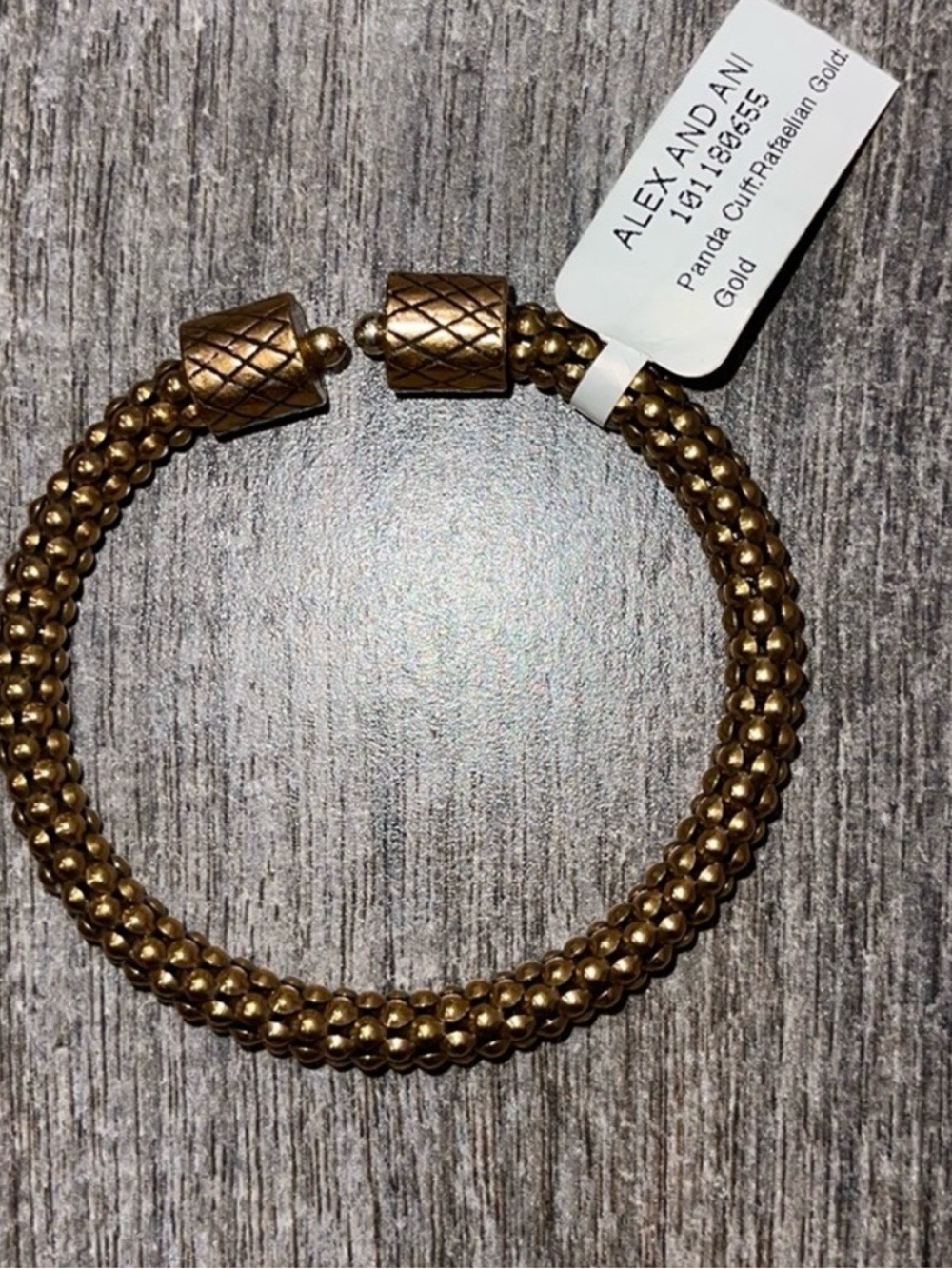 Alex and Ani Antique Gold Beaded Double Rope Bracelet